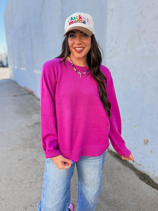 Teagan Sweater-Magenta