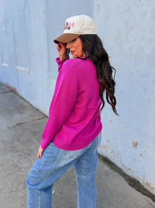 Teagan Sweater-Magenta