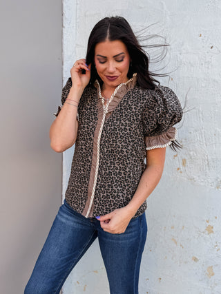 Regina Leopard Top-Mocha