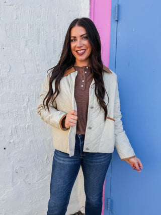 Hanna Quilted Jacket-Sand