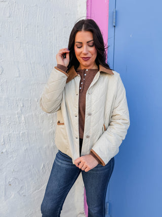 Hanna Quilted Jacket-Sand