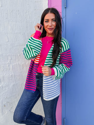 Caroline Striped Cardigan
