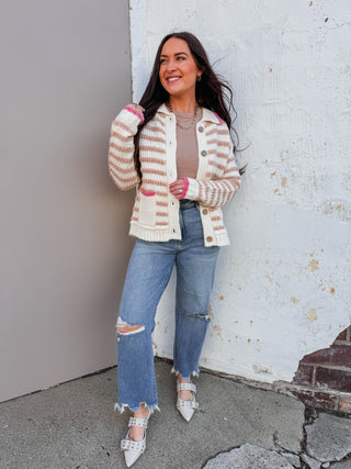 Tara Striped Cardigan