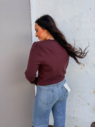 Hadley Sweater-Chocolate/Pink