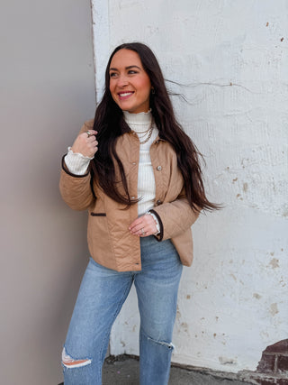 Hanna Quilted Jacket-Caramel