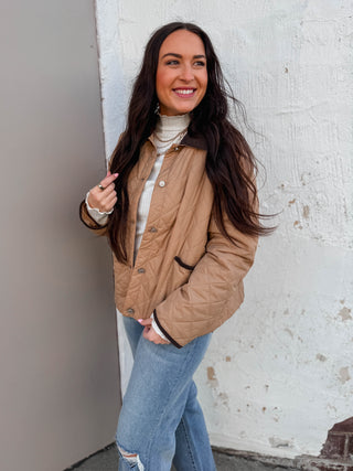 Hanna Quilted Jacket-Caramel
