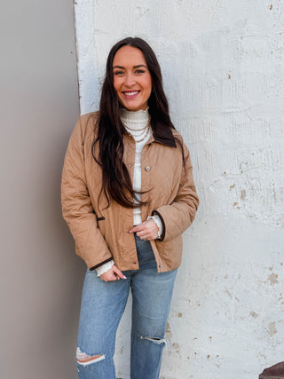 Hanna Quilted Jacket-Caramel
