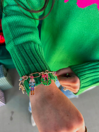 Merry & Bright Christmas Icons Enamel Charm Bracelet