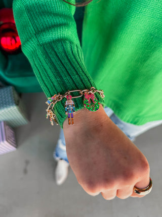 Merry & Bright Christmas Icons Enamel Charm Bracelet