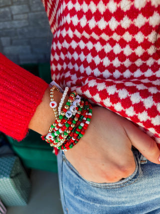 Christmas Multi Stackable Beaded Bracelets