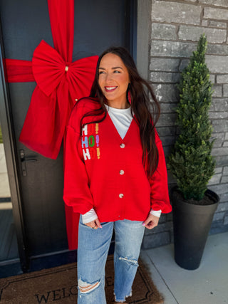 Holiday Spirit Cardigan-Red
