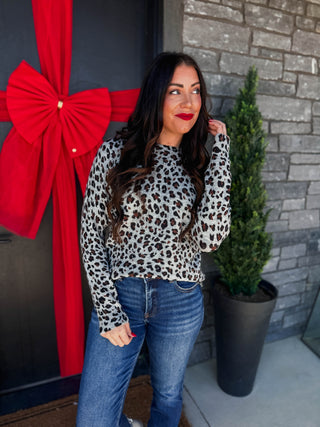 Gemma Leopard Sweater-H. Grey