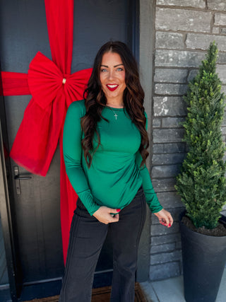 Everyday Essential Long Sleeve-Hunter Green