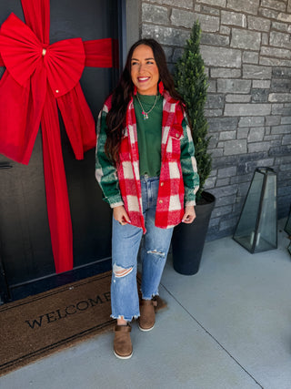 Elsie Mock Neck Top-Green