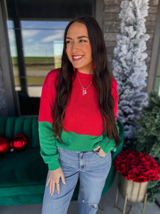 Santa's Favorite Corded Top-Red Mix