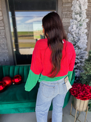 Santa's Favorite Corded Top-Red Mix