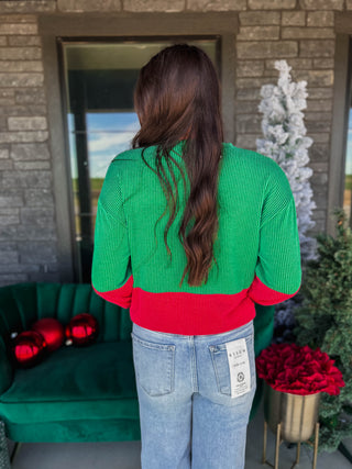 Santa's Favorite Corded Top-Green Mix