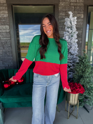 Santa's Favorite Corded Top-Green Mix