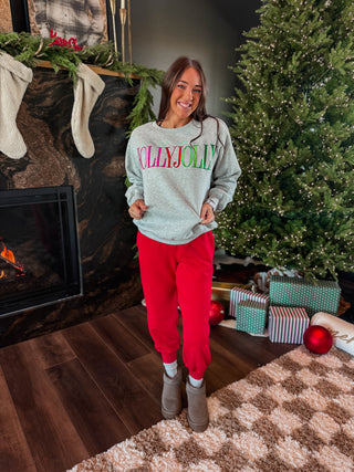 Holly Jolly Embroidered Crew