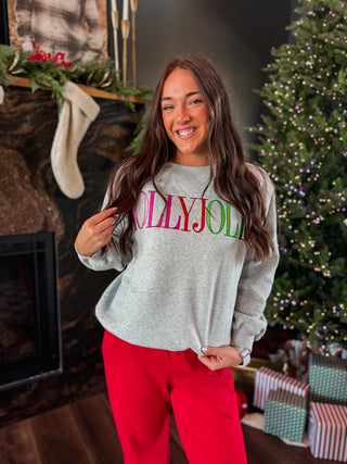 Holly Jolly Embroidered Crew