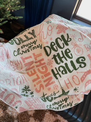 Holly Jolly Christmas Throw Blanket