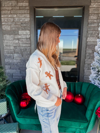 Gingerbread Man Patch Cardigan