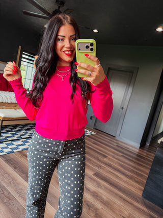 Corrine Sweater-Fuchsia