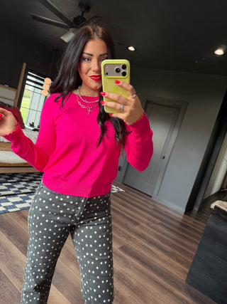 Corrine Sweater-Fuchsia