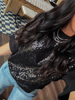 Holiday Glam Top-Black