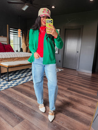 Warm Wishes Cardigan-Green