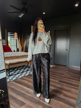 All Spruced Up Sweater-H. Grey