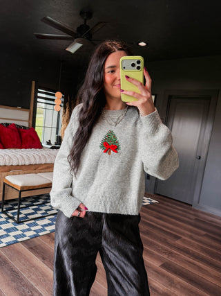 All Spruced Up Sweater-H. Grey