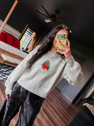 All Spruced Up Sweater-H. Grey