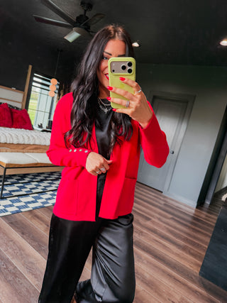 Warm Wishes Cardigan-Red