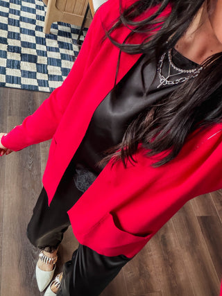 Warm Wishes Cardigan-Red