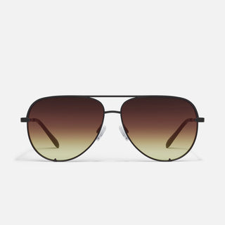 High Key Extra Large Sunglasses-Black Frame/Brown Yellow Lens-Quay