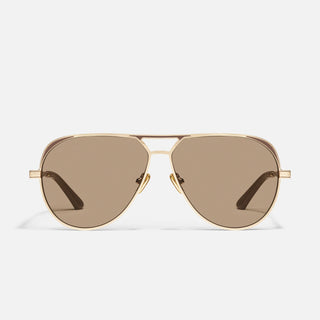 Open Tab Sunglasses-Brushed Gold Doe/Tan