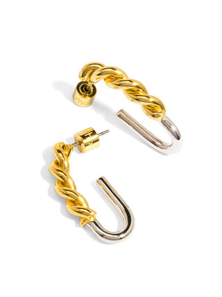 Two Tone Braided Hoop Earring