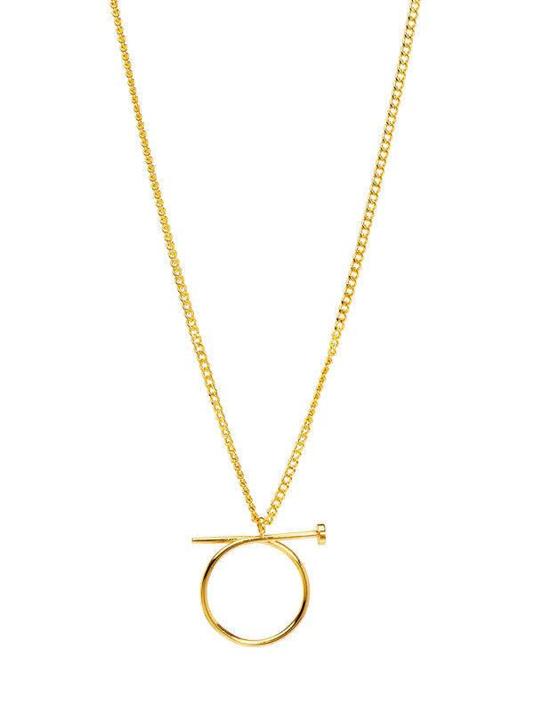 Nail Ring Charm Collar Necklace-Gold