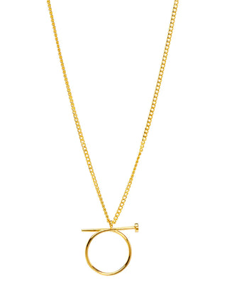 Nail Ring Charm Collar Necklace-Gold