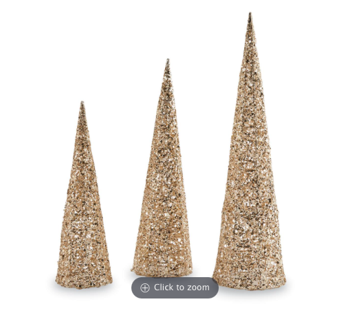 Glitter Cone Tree Set of 3