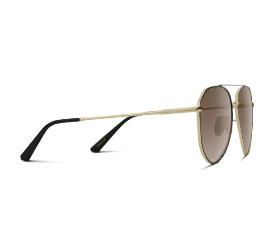 Ramsey WMP Sunglasses-Gold-Black Frame/Gradient Brown Lens