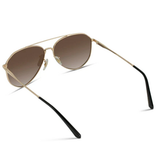 Ramsey WMP Sunglasses-Gold-Black Frame/Gradient Brown Lens