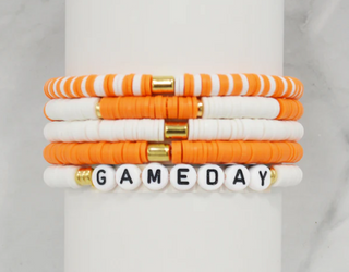 Gameday Bracelets-Orange/White