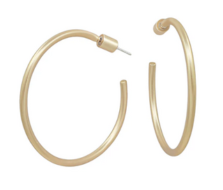 Thin Matte Gold Hoop Earring