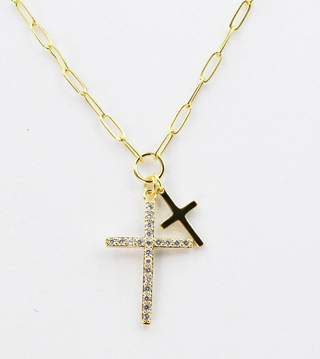 Double Cross Necklace