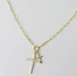 Double Cross Necklace