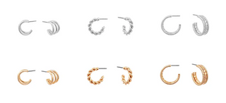 Set of 6 Gold & Silver Multi Hoops