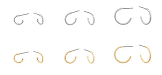 Set of 6 Gold & Silver Textured Hoops