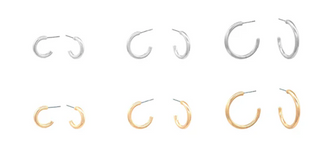 Set of 6 Gold & Silver Simple Hoops